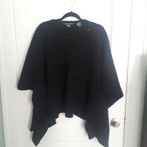 Ralph Lauren Blue Label Black Buttoned Poncho XS/S